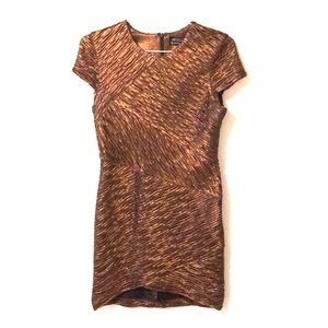 Torn by Ronny Kobo Bronze Metallic Dress